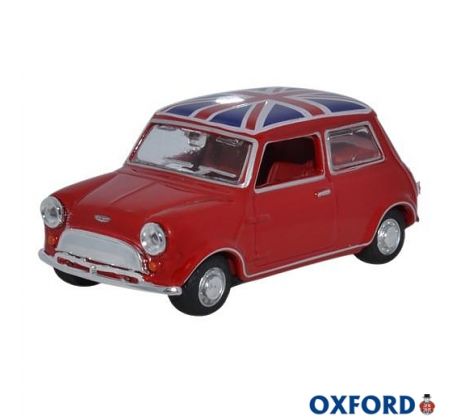 1/43 OXFORD AUSTIN MINI TARTAN RED/UNION JACK