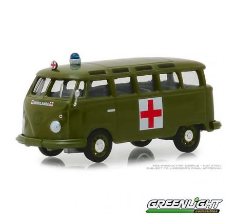 1/64 1964 Volkswagen Samba Bus Army Ambulance (GREENLIGHT)